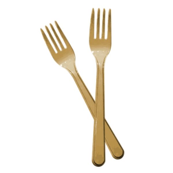 Plastik Çatal 24'lü - Gold Renk