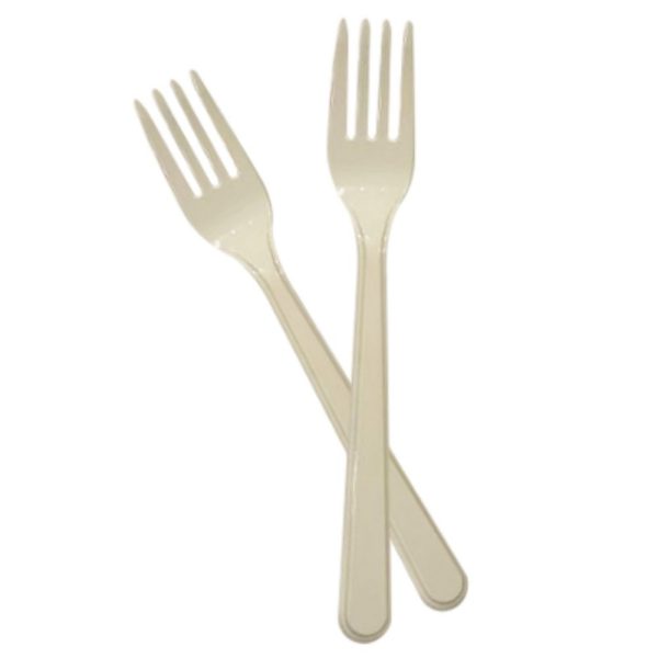 Plastik Çatal 24'lü - Krem Renk