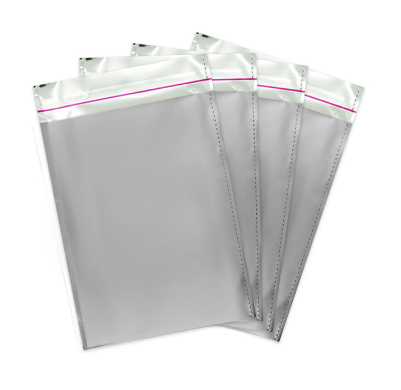 Metalize Hediye Paketi 100’lü 20x25 cm - Gümüş