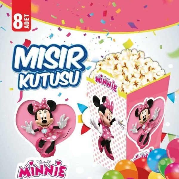 Popcorn Kutusu 8'li - Minnie Baskılı
