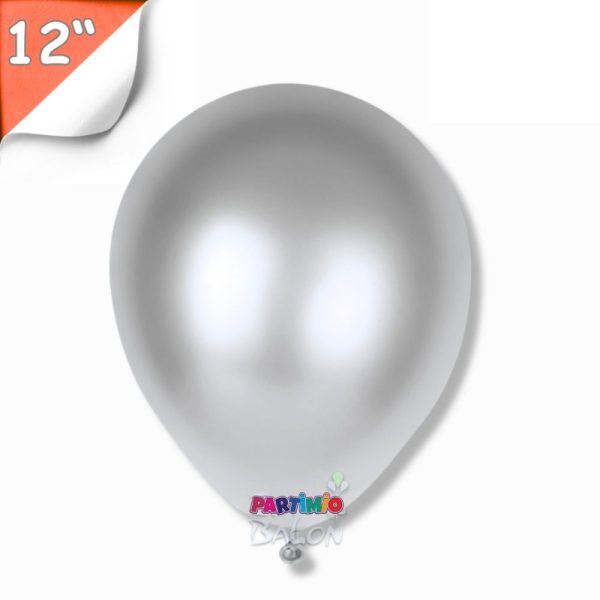 Metalik Balon 10’lu - 12 İnç - Gümüş