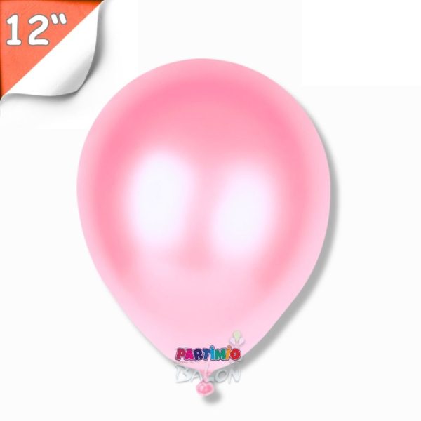 Metalik Balon 10’lu - 12 İnç - Pembe