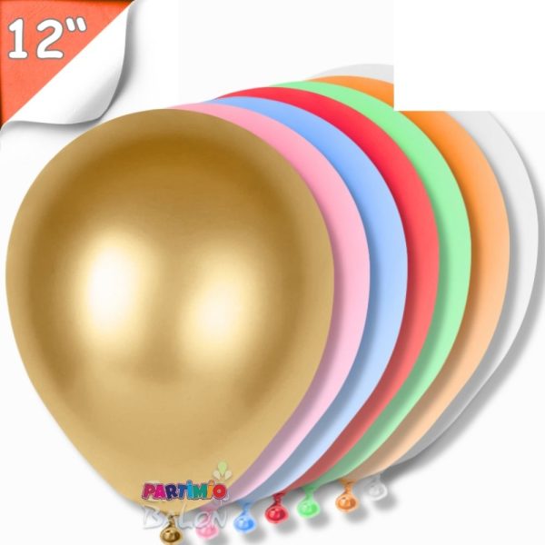 Metalik Balon 10’lu - 12 İnç - Karışık