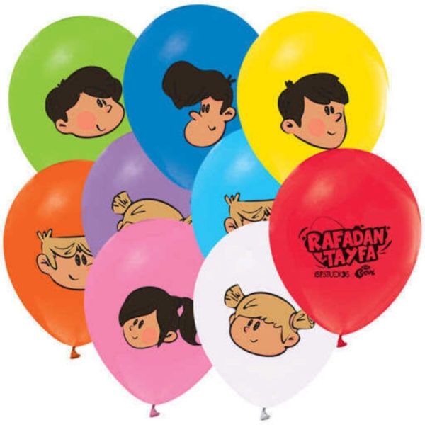Rafadan Tayfa Baskılı Pastel Renkli Balon 10'lu (12 İnç)