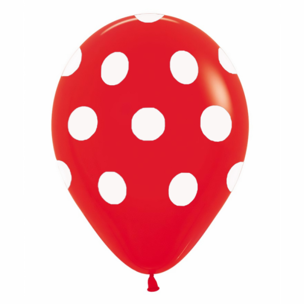 Kırmızı'ya Beyaz Full Puanlı Balon 10'lu (12 İnç)