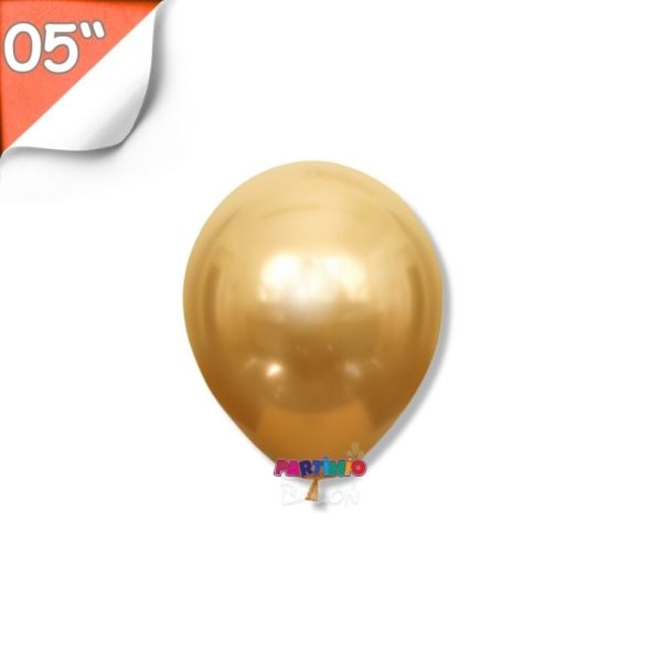 Krom Balon 10'lu - 5 İnç - Gold