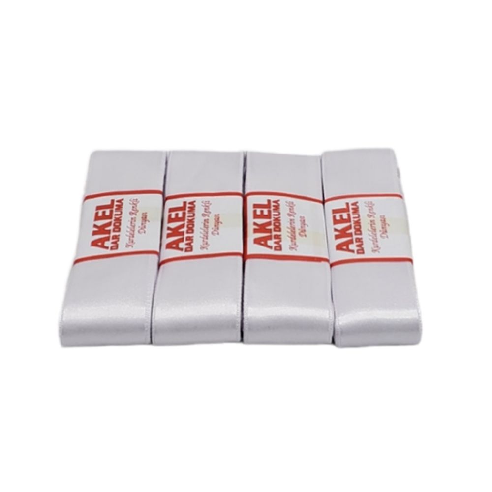 MIOKS4CM-B Beyaz Saten Kurdele 4 cm - Görsel 1