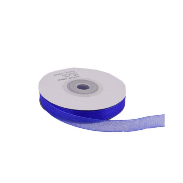 Organze Tül Kurdele 1 cm - Saks Mavi