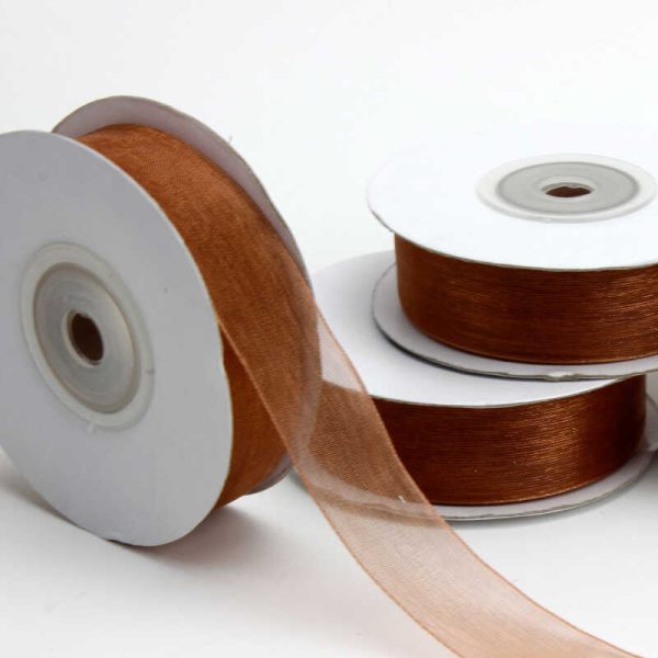 Organze Tül Kurdele 2 cm - Kahverengi
