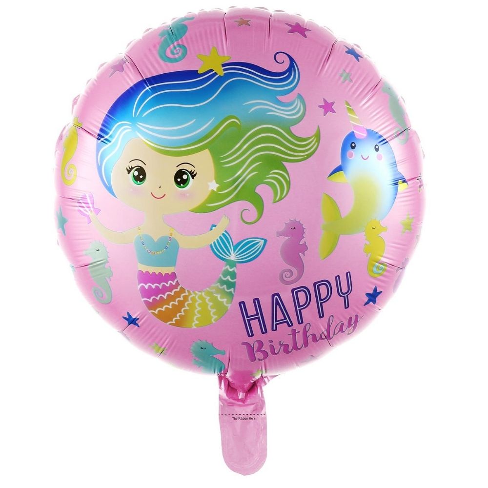 MIOS256 Deniz Kızı Yuvarlak Folyo Balon 18 İnç - Görsel 1