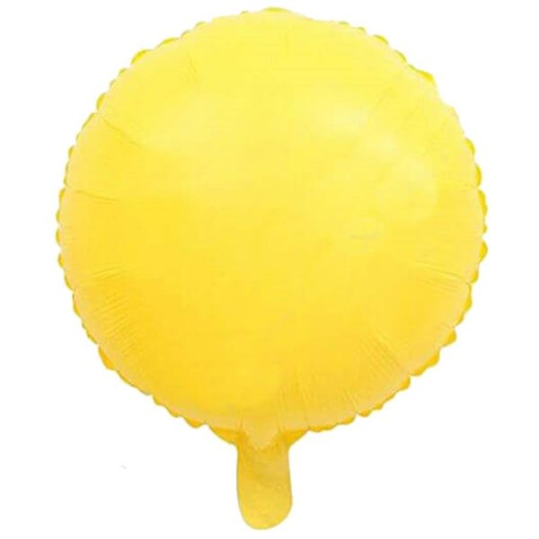 Yuvarlak Makaron Sarı Renk Folyo Balon 18 İnç