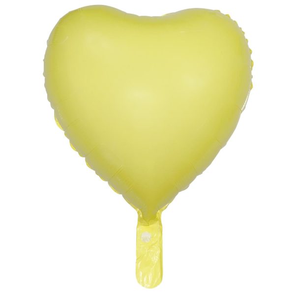Kalp Folyo Balon 18 İnç - Makaron Sarı Renk