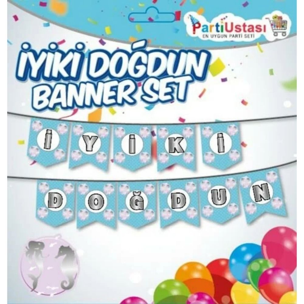 MIO01009089 İyiki Doğdun Banner Deniz Kızı - Görsel 1