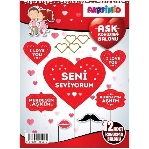 Konuşma Balonu Set Seni Seviyorum 12'li