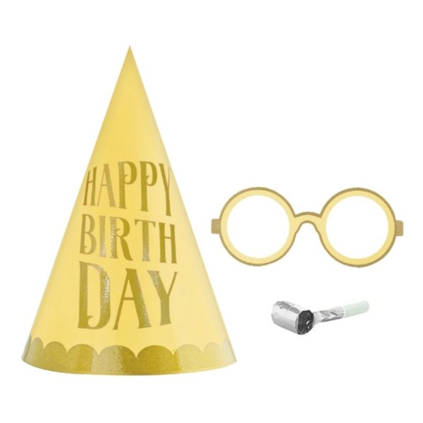Kotyon Set Makaron Sarı -Happy Birthday
