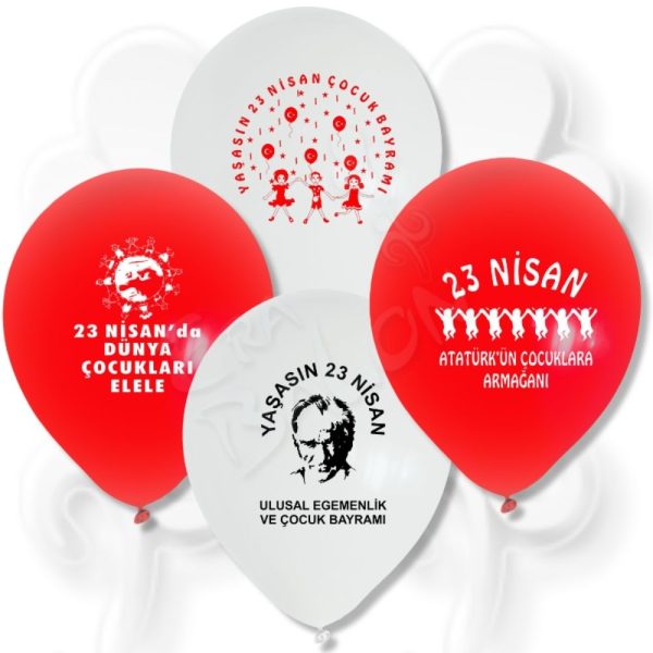 23 Nisan Baskılı Karışık Balon 10'lu (12 İnç)