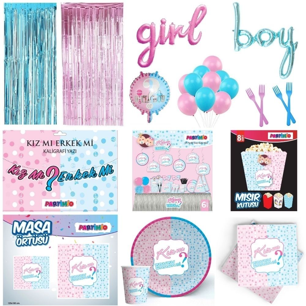CsetSonMP Cinsiyet Partisi Mavi Pembe Set - Görsel 1