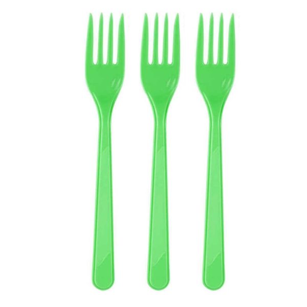 Plastik Çatal 24'lü - Yeşil Renk