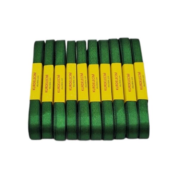 Saten Kurdele 1 cm - Zümrüt Yeşili