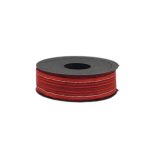 Kırmızı Kenarı Gümüş Simli Çekme Kurdele 2.5 cm - Görsel 2