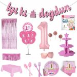 1 Yaş Pembe Doğum Günü Seti