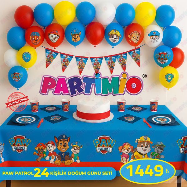 Paw Patrol Doğum Günü Seti 24 Kişilik – 113 Parçalık Lisanslı Parti Paketi