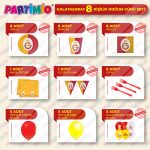 Galatasaray Doğum Günü Seti - 8 Kişilik - Görsel 2