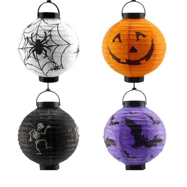 Halloween Işıklı Kağıt Fener 20cm