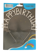 Taşlı Taç Happy Birthday Gümüş - Görsel 2